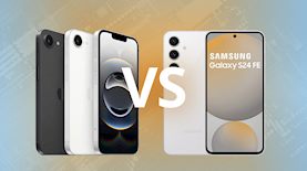 iPhone 16e VS S24FE, צילום: סמסונג אפל